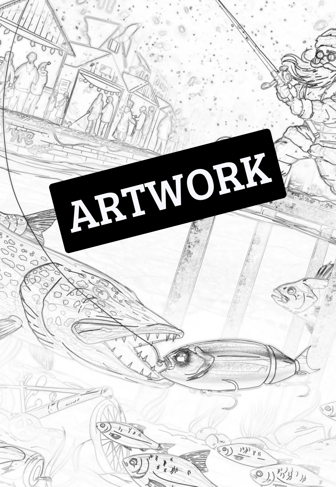 Adventskalender Artwork, Raubfisch Adventskalender, Kalender für Angler Design